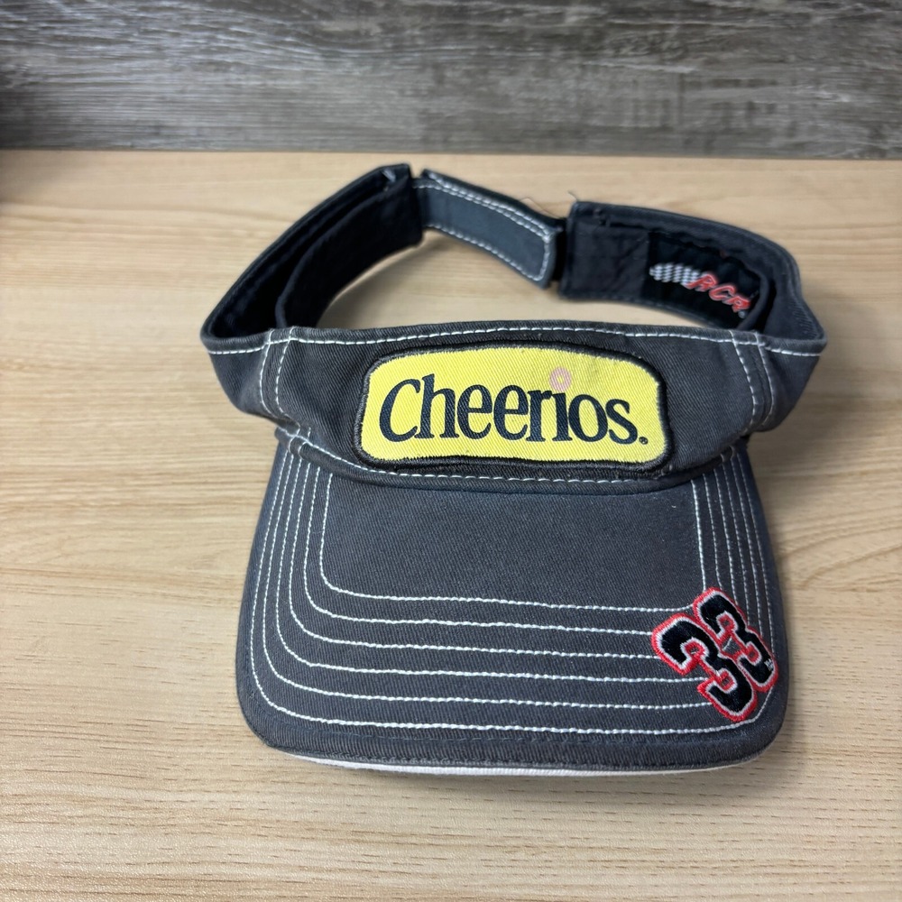 VINTAGE Nascar Hat Cap Visor Gray Clint Bowyer Cheerios Racing